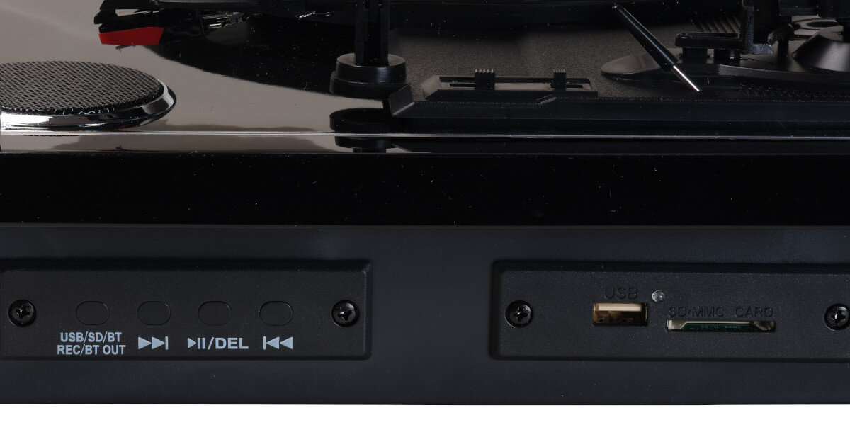 Gramofon DENVER VPL-230 Czarny podłączenie digitalizacja łączność