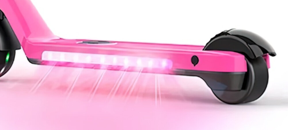 Hulajnoga elektryczna DENVER SCK-5400 Różowy podwojne oswietlenie na przodzie w kole w podescie