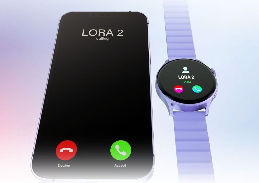 Smartwatch KIESLECT Lora 2   ekran bateria czujniki zdrowie sport pasek ładowanie pojemność rozdzielczość łączność sterowanie krew puls rozmowy smartfon aplikacja 