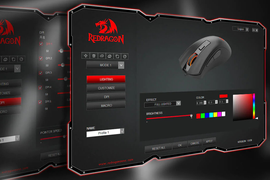 Mysz REDRAGON Devourer M993 RGB gracze gaming RGB przyciski uniwersalność kabel bateria nanoodbiornik