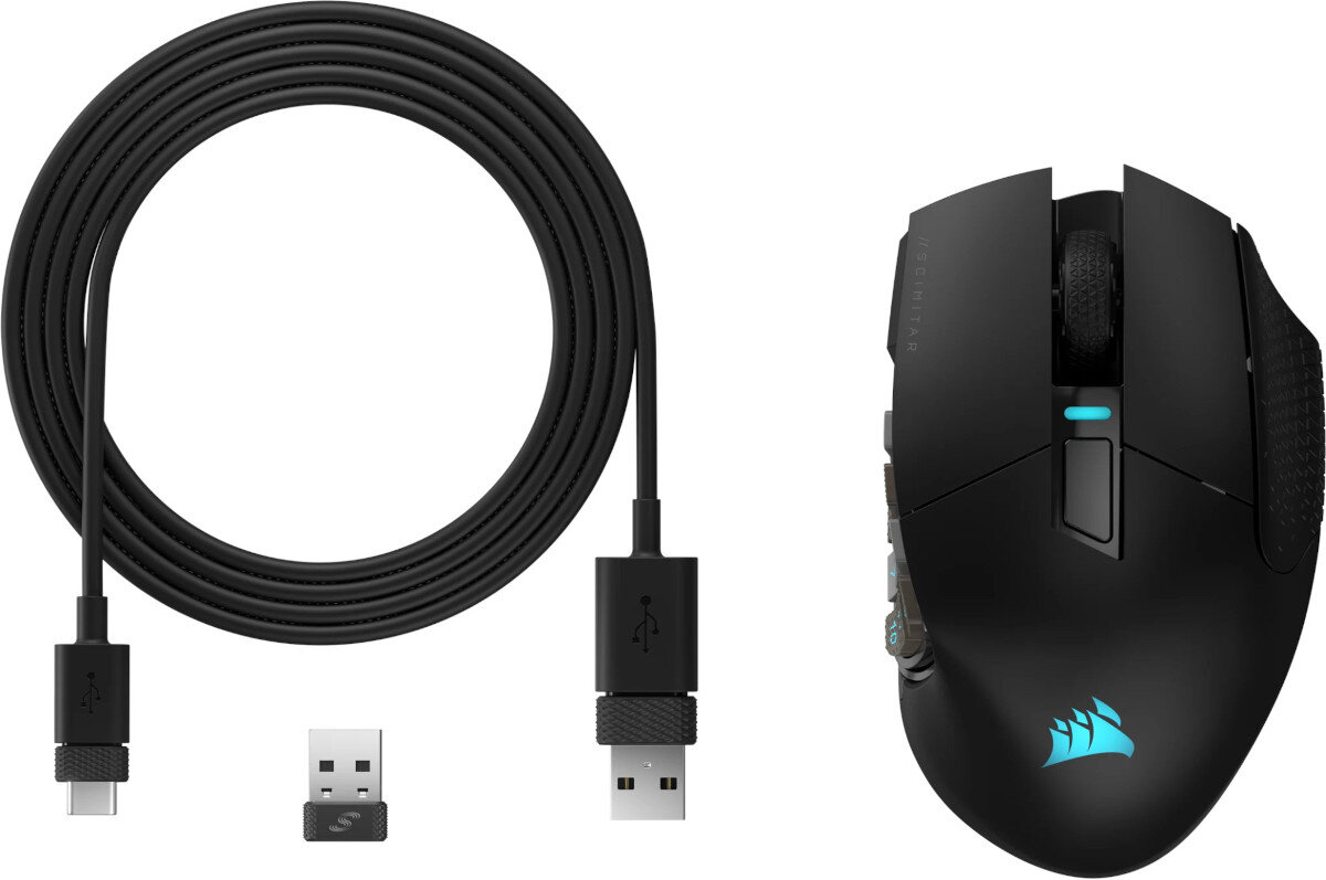 Mysz CORSAIR Scimitar Elite Wireless RGB zestaw akcesoria