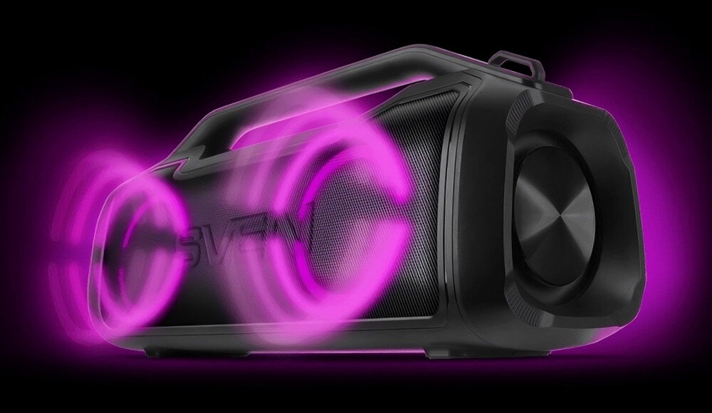 Głośnik mobilny SVEN PS-390 Czarny podświetlenie efekty kolory