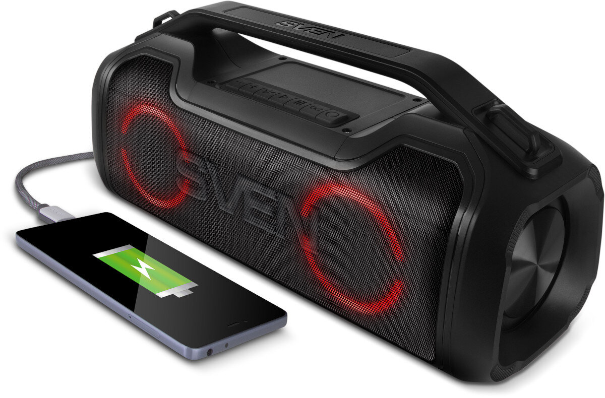 Głośnik mobilny SVEN PS-390 Czarny akumulator czas działania powerbank ładowanie