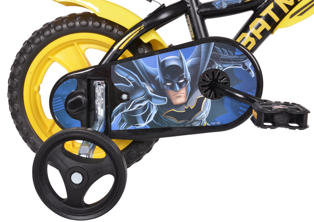 Rower dziecięcy DINO BIKES Batman 12 cali dla chłopca 14-calowe koła boczne kółka łańcuch stylowa osłona blotniki