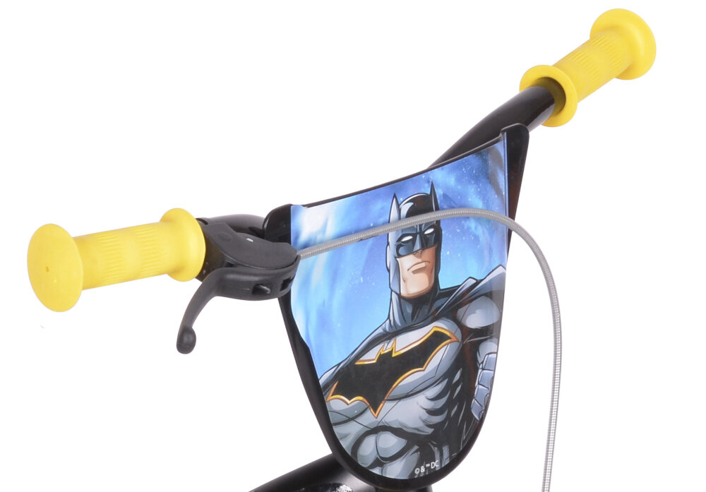 Rower dziecięcy DINO BIKES Batman 12 cali dla chłopca ukryty kierownicy antyposlizgowy material dobrze wyprofilowane osłona kierownicy