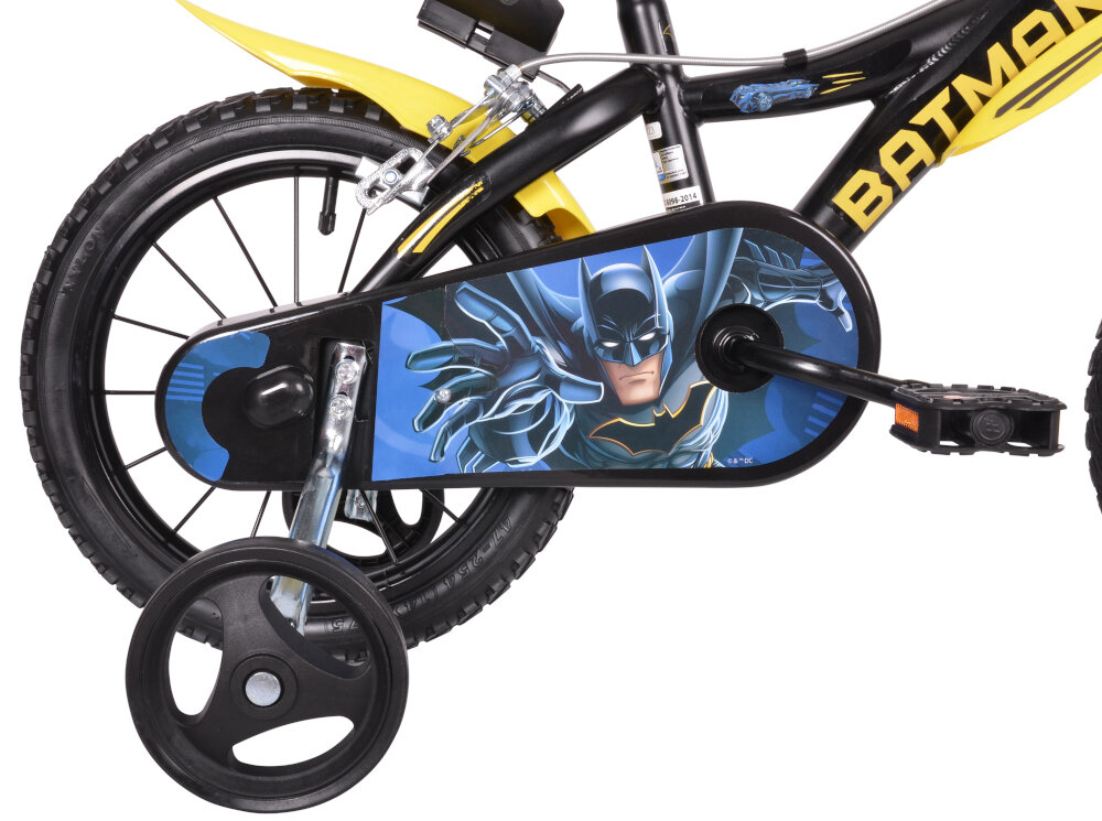 Rower dziecięcy DINO BIKES Batman 14 cali dla chłopca 14-calowe koła boczne kółka łańcuch stylowa osłona blotniki