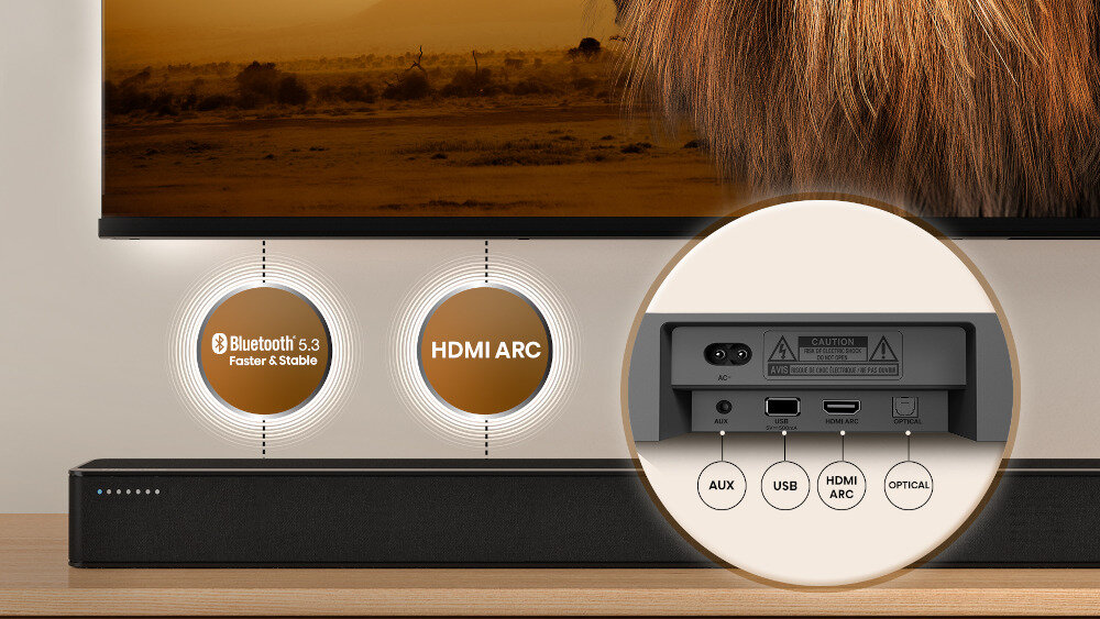 Soundbar HISENSE HS2100 - złącza