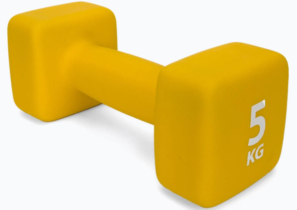 Hantla PURE2IMPROVE Dumbell 5 kg solidne wykonanie profesjonalny sprzet treningowy dla poczatkujacych dla doswiadczonych entuzjastow fitnessu wydajnosc trwalosc