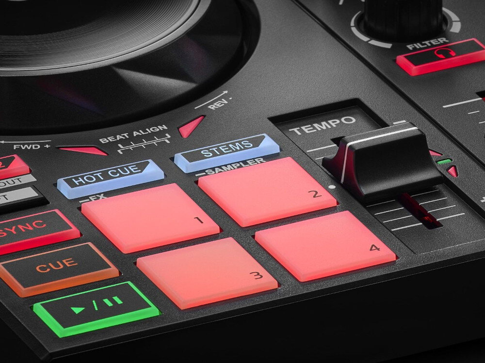Kontroler DJ HERCULES Inpulse 200 MK2 - pdświoedlane wskaźniki