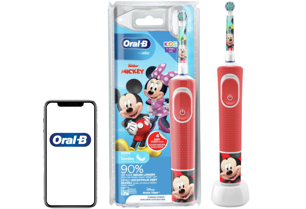 Szczoteczka rotacyjna ORAL-B D103 Kids Disney Mickey rotacyjna technologia dokładnosc
