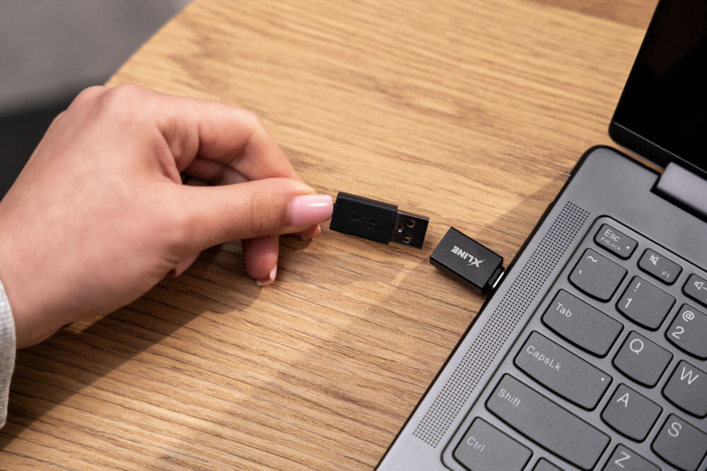 Adapter USB - USB Typ-C XLINE Czarny funkcja oto 10 gb/s