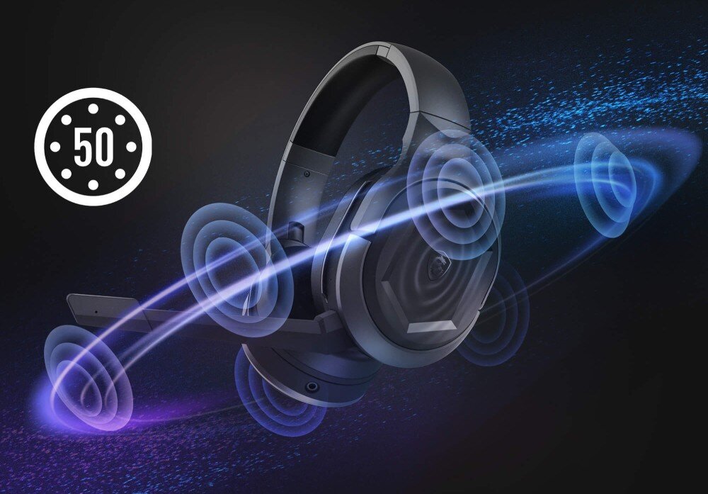 Słuchawki MSI Immerse GH50 Wireless dźwięk jakość membrany