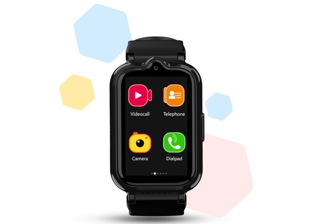 Smartwatch MANTA Junior Joy 4G ekran bateria czujniki zdrowie sport pasek ładowanie pojemność rozdzielczość łączność sterowanie krew puls rozmowy smartfon aplikacja