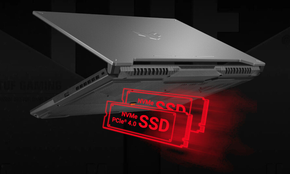 Laptop ASUS TUF Gaming A15 pamięć dysk pojemność RAM taktowanie