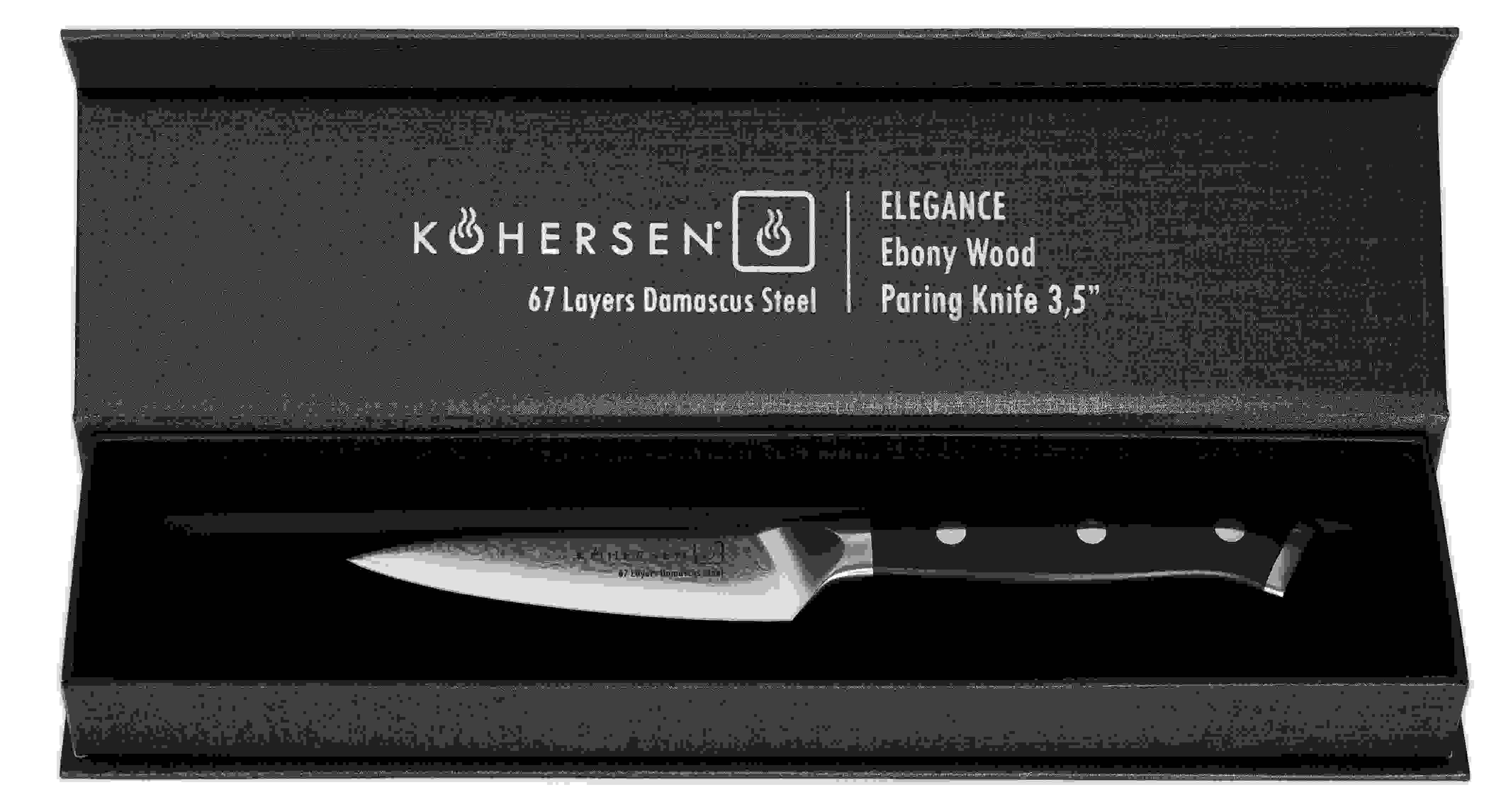 Nóż KOHERSEN Elegance Ebony Wood 8.9 cm futerał przechowywanie elegancja tworzywo wysoka jakość ochrona