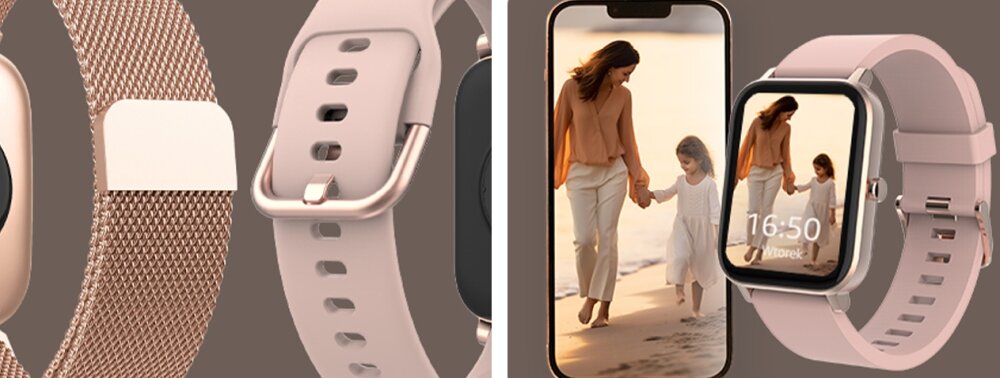 Smartwatch FOREVER ForeVigo 3 SW-320 ekran bateria czujniki zdrowie sport pasek ładowanie pojemność rozdzielczość łączność sterowanie krew puls rozmowy smartfon aplikacja