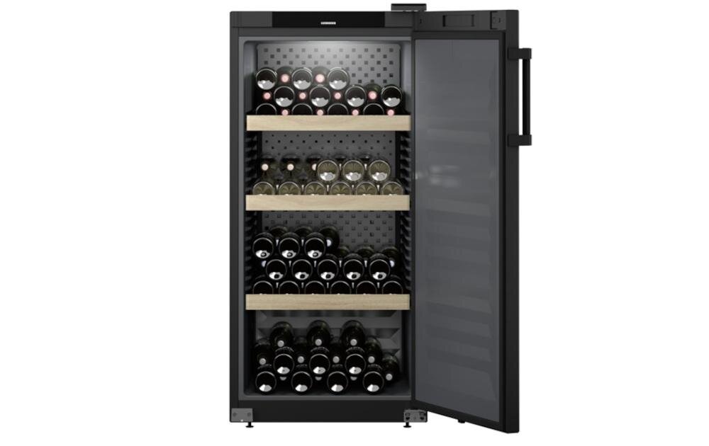 LIEBHERR WSBL 4201 chłodziarka wino wykonanie funkcjonalność system elektroniczny temperatura wnętrze leżakowanie wyświetlacz dotykowy zabezpieczenie dzieci kontrola wilgotność alarm drzwi
