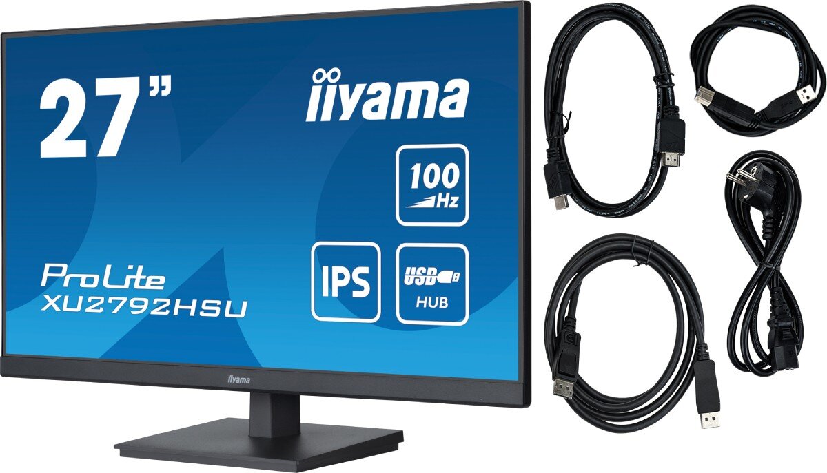 Monitor IIYAMA ProLite XU2792HSU-B6 27 1920x1080px IPS 100Hz 0.4 ms zestaw akcesoria
