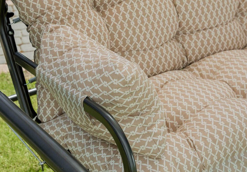 Huśtawka ogrodowa PATIO Ravenna H031-05PB poduszki estetyka wygoda komfort relaks daszek ochrona
