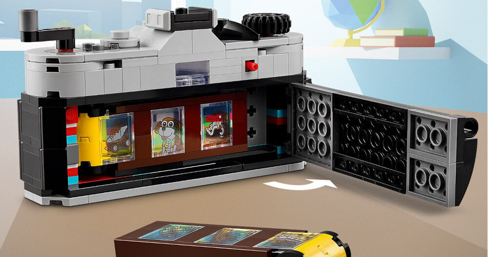 KLOCKI LEGO CREATOR 3IN1 APARAT W STYLU RETRO 31147 aparat klisza pasek przyciski naklejki