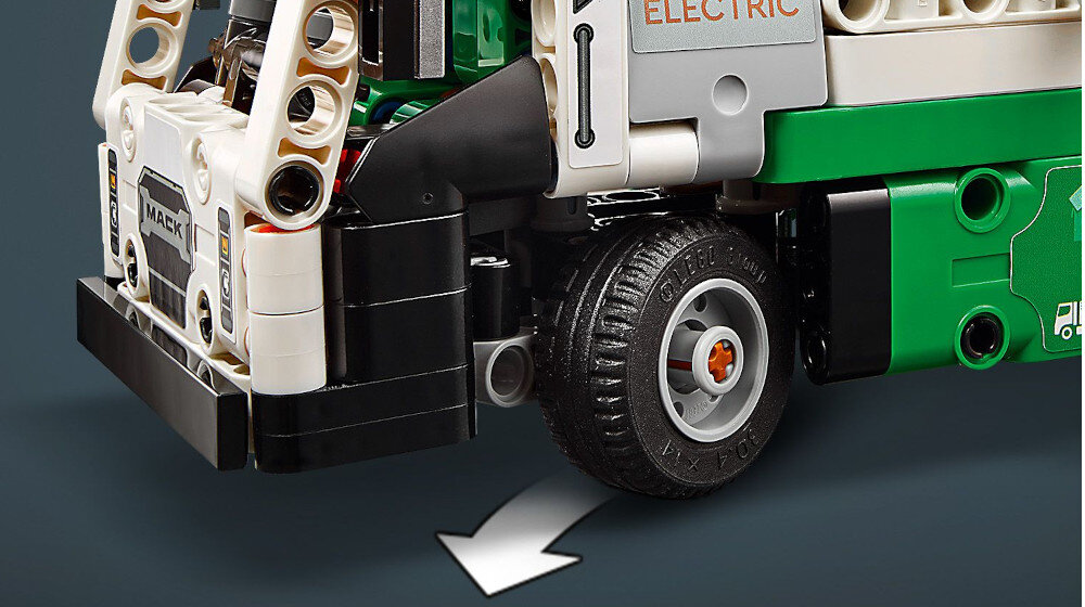 KLOCKI LEGO TECHNIC ŚMIECIARKA MACK LR ELECTRIC 42167 układ kierowniczy pokrętło