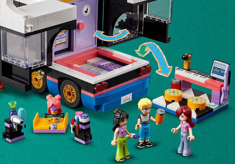 LEGO 42619 Friends Autobus koncertowy gwiazdy popu zabawa edukacja rozwój wyposażenie kreatywność