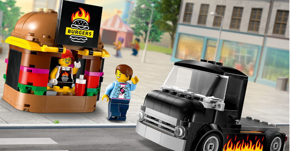KLOCKI LEGO CITY CIĘŻARÓWKA Z BURGERAMI 60404 burgerowania