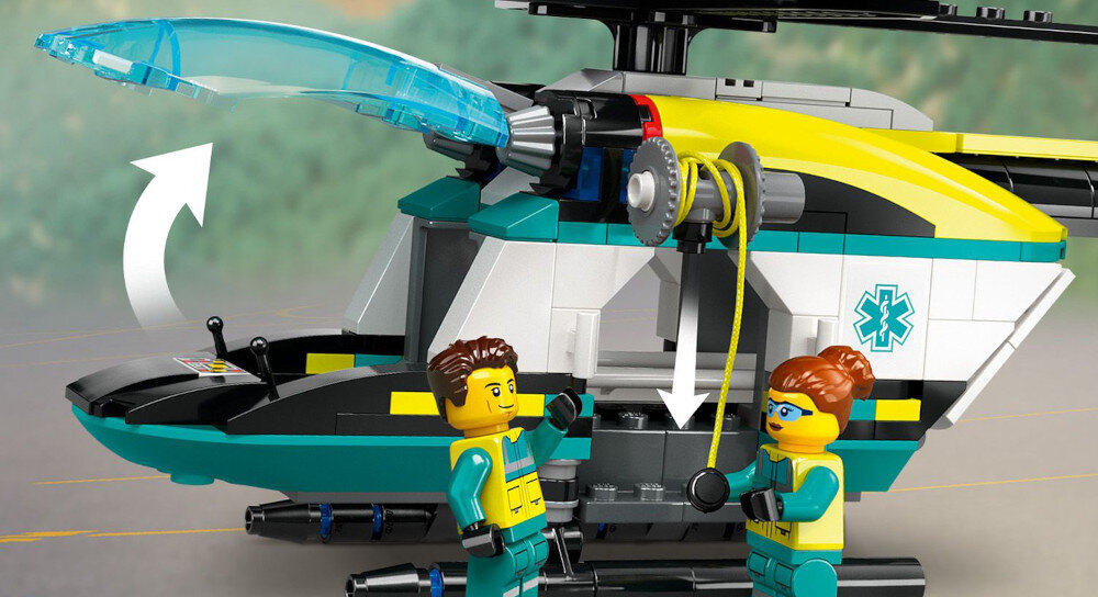KLOCKI LEGO CITY HELIKOPTER RATUNKOWY 60405 obrotowe śmigła detale