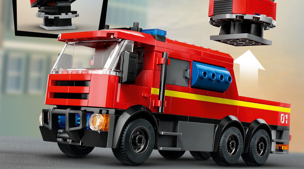 KLOCKI LEGO CITY REMIZA STRAŻACKA Z WOZEM STRAŻACKIM 60414 wóz strażacki