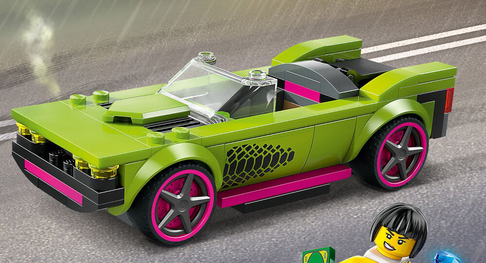 KLOCKI LEGO CITY POŚCIG RADIOWOZU ZA MUSCLE CAREM 60415 MUSCLE car samochód atrakcyjny