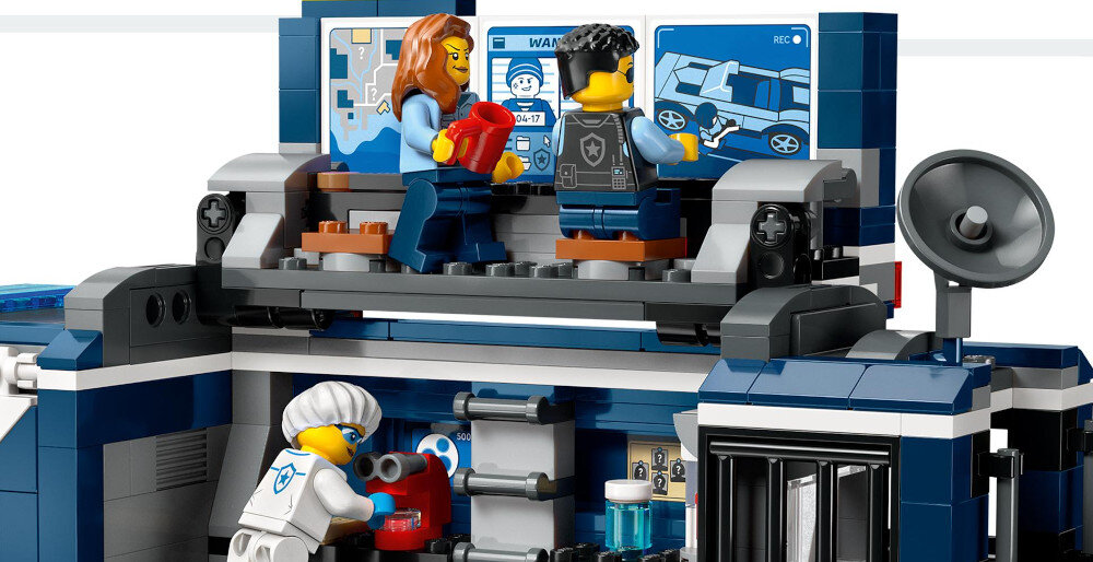 KLOCKI LEGO CITY POLICYJNA CIĘŻARÓWKA Z LABORATORIUM KRYMINALNYM 60418 pobudza wyobraźnie labolatorium dwa poziomy
