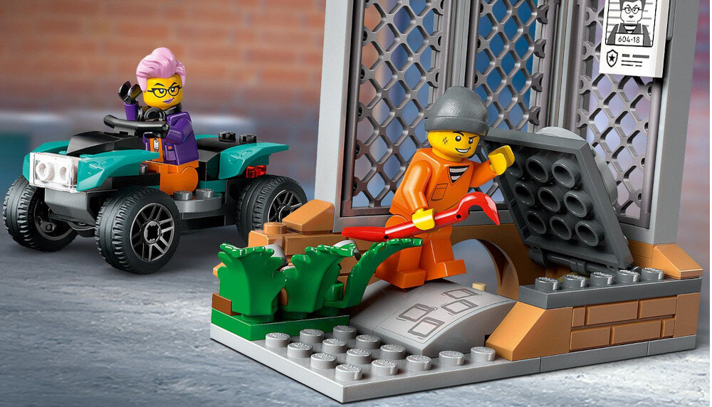 KLOCKI LEGO CITY POLICYJNA CIĘŻARÓWKA Z LABORATORIUM KRYMINALNYM 60418 detale scena quad 
