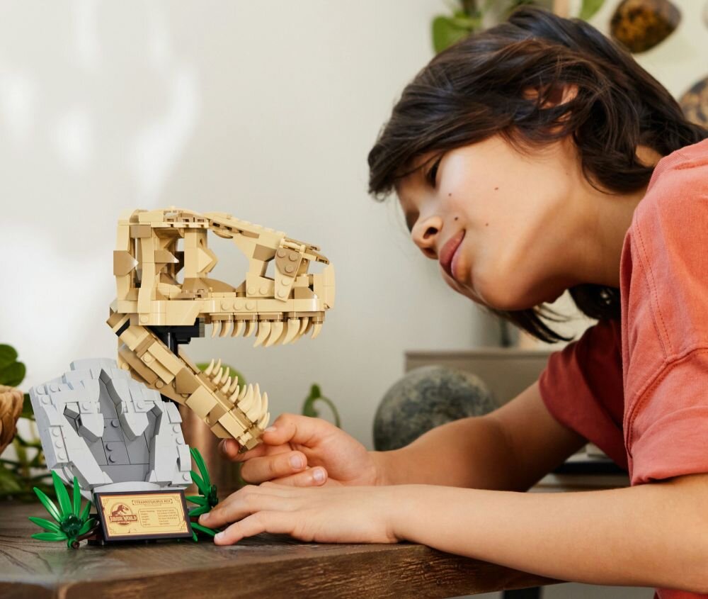LEGO 76964 Jurassic World Szkielety dinozaurów — czaszka tyranozaura   klocki elementy zabawa łączenie figurki akcesoria figurka zestaw 