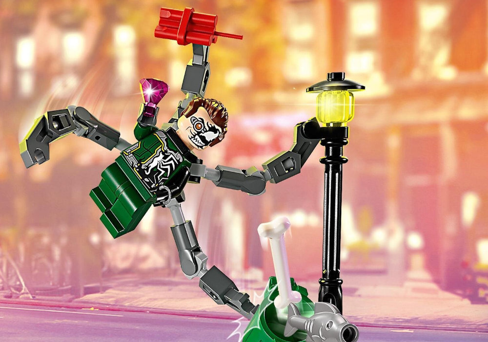 LEGO 76275 Marvel Pościg na motocyklu: Spider-Man vs. Doc Ock zabawa edukacja rozwój wyposażenie kreatywność
