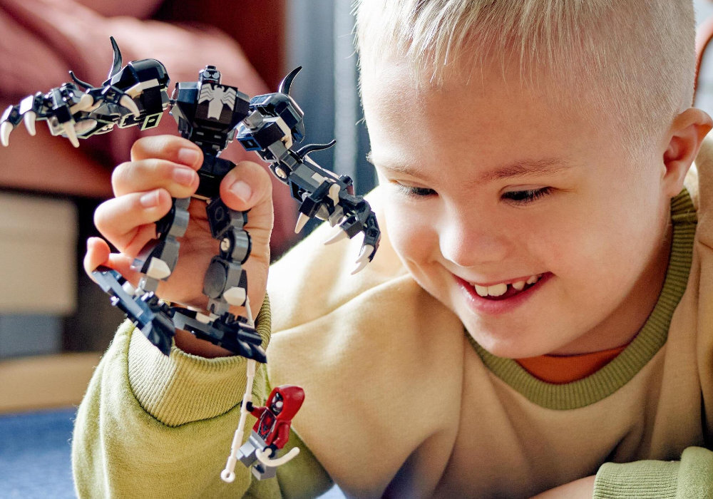 LEGO 76276 Marvel Mechaniczna zbroja Venoma vs. Miles Morales zabawa edukacja rozwój wyposażenie kreatywność