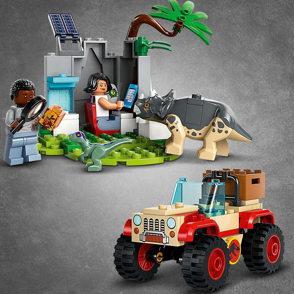 LEGO 76963 Jurassic World Centrum ratunkowe dla małych dinozaurów    klocki elementy zabawa łączenie figurki akcesoria figurka zestaw 
