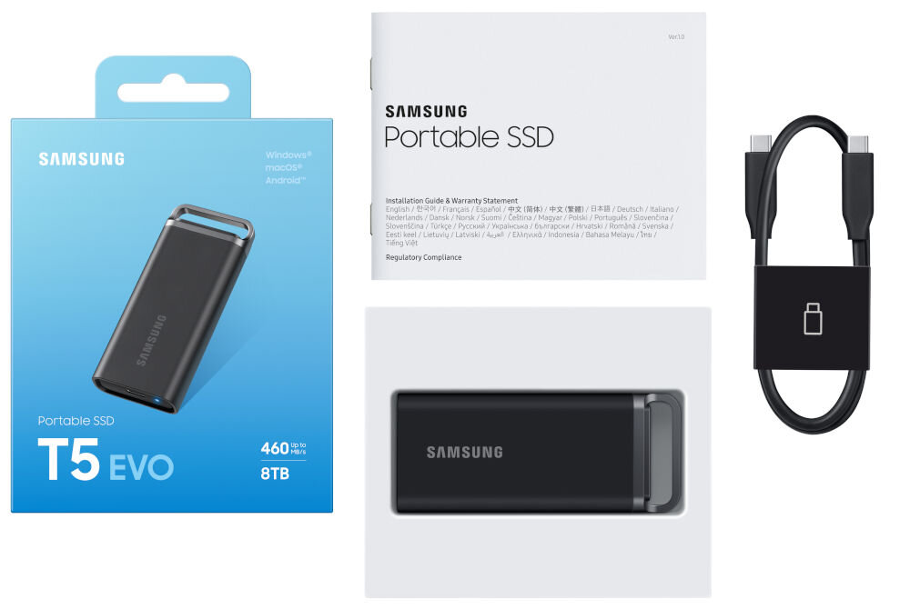 Dysk SAMSUNG T5 Evo 8TB SSD elementy zestaw