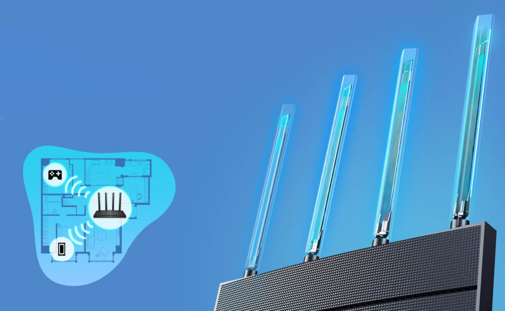 Router TP-LINK Archer AX17 Cztery anteny technologią Beamforming