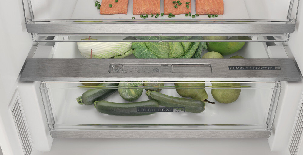 LODÓWKA WHIRLPOOL W7X 83T MX szuflada Fresh Box regulacja wilgotności świeżość owoce warzywa suwak