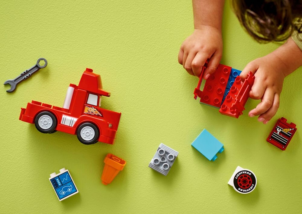 LEGO 10417 DUPLO Disney Maniek na wyścigu   klocki elementy zabawa łączenie figurki akcesoria figurka zestaw  