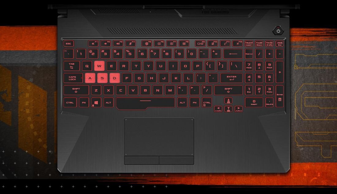Laptop ASUS TUF Gaming A15 - Klawiatura TUF Gaming Jednolite podświetlenie RGB 