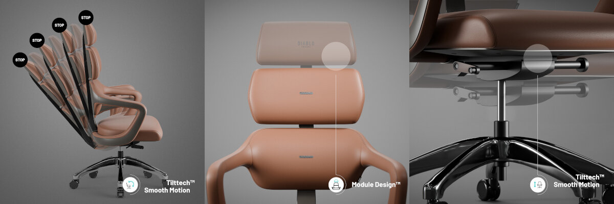 Fotel DIABLO CHAIRS V-Modular tilttech smooth motion oparcie module design wygoda usprawnienia