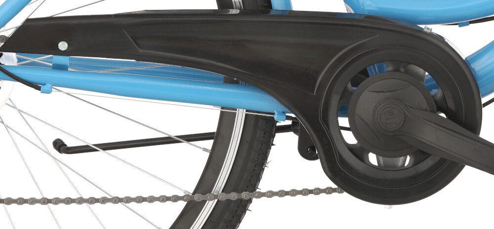 Rower miejski DAWSTAR Citybike S7B 28 cali damski Niebieski oslona lancucha ochrona przed zabrudzeniem woda kurzem z wytrzymalej stali odpornosc na uszkodzenia mechaniczne nei deformuje sie