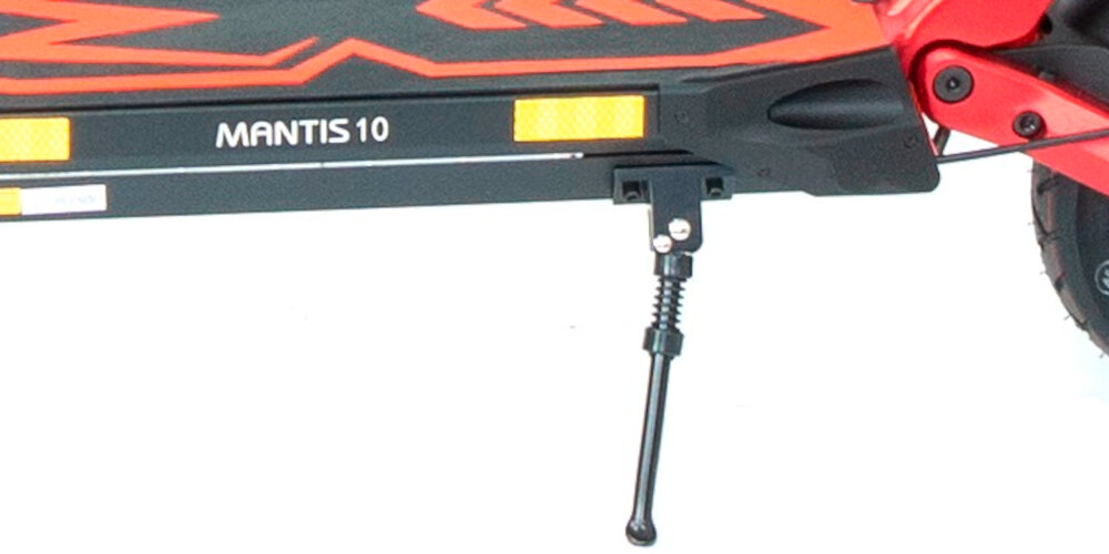 Hulajnoga elektryczna KAABO Mantis 10 Pro Czerwony skladana stopka wytrzymala nozka zamontowana w centralnym punkcie ciezkosci