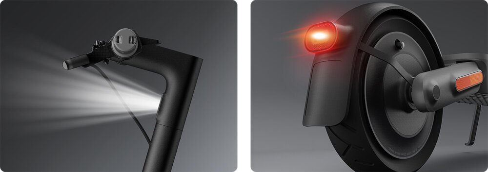 Hulajnoga elektryczna XIAOMI Electric Scooter 4 Ultra Czarny oswietlenie LED widocznosc w kazdych warukach nacisnac przycisk zasilania prosta aktywacja aplikacja Xiaomi Home/Mi Home aktywacja tylnej lampy na stale zwieksza bezpieczenstwo lepsza widocznosc minimalizuje ryzyko potencjalnych niebezpieczenstw