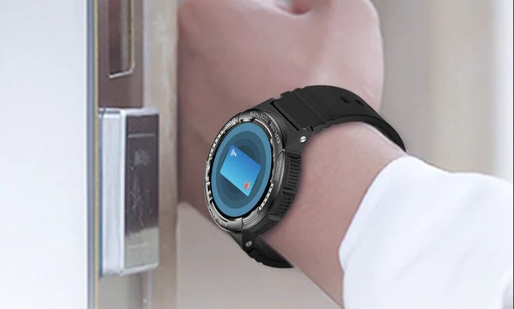 Smartwatch KUMI K6 Różowy elegancki design fukcjonalnosc technologiczne innowacje rozowa obudowa klasyczny stylowy wyglad odbieranie przychodzacych polaczen nadajnik Bluetooth i NFC synchronizacja przesylanych danych