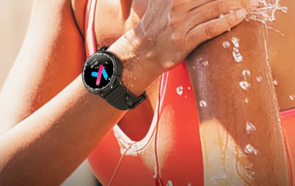 Smartwatch KUMI K6 Różowy aktywnosc chodzenie bieganie jazda na rowerze tryb wielodyscyplinowy plywanie wodoszczelny IP68