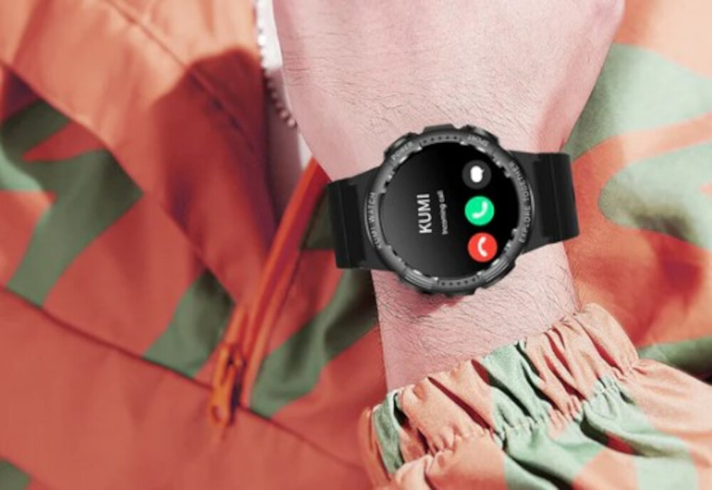 Smartwatch KUMI K6 Różowy odbieranie wiadomosc sms powiadomienia w mediach spolecznosciowych odbiernie polaczen z nadgarstka