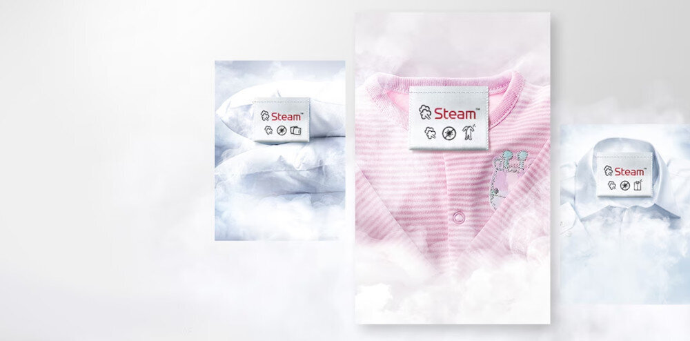 Pralka LG F2WV3S7S6BE steam para usuwanie zarazków bakterii higiena higieniczne pranie bez roztoczy kurzu alergie dzieci sterylność