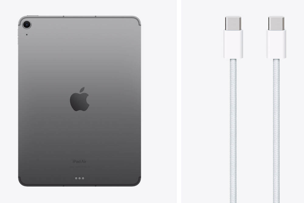 Tablet APPLE iPad Air 13 6 gen. 2024 125 GB 5G Wi-Fi Gwiezdna szarość przewód zasilający USB‑C/USB-C instrukcja obsługi karta gwarancyjna